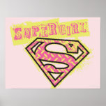 Supergirl Grunge Logo Pink posters