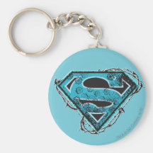 Supergirl Logo Barbed Wire and Flowers Key Chains