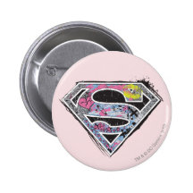 Supergirl Logo Collage Button