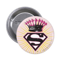 Supergirl Logo with Crown Pinback Buttons