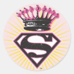 Supergirl Logo with Crown Round Sticker