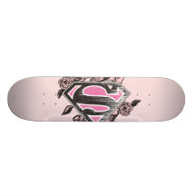 Supergirl Logo with Roses Custom Skate Board