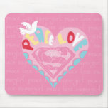 Supergirl Peace and Love Pink mousepads