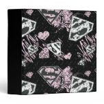 Supergirl Pink and White Logo Pattern binders