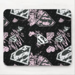 Supergirl Pink and White Logo Pattern mousepads