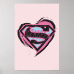 Supergirl Pink Logo in Heart posters