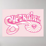 Supergirl Pink Logo Star Burst posters