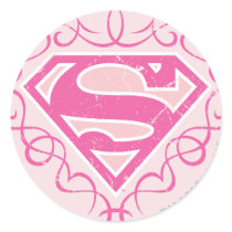 Supergirl Pink Stripes Stickers