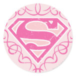 Supergirl Pink Stripes stickers