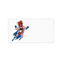 superhero bacon cartoon character address labels