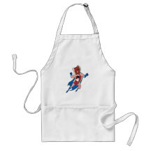 superhero bacon cartoon character apron