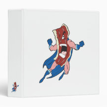 superhero bacon cartoon character binder