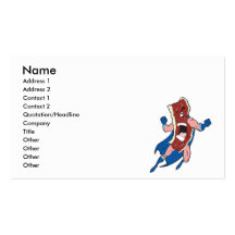 superhero bacon cartoon character business card template