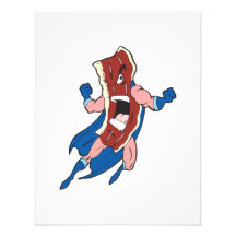 superhero bacon cartoon character custom announcements