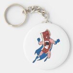 superhero bacon cartoon character keychains