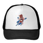 superhero bacon cartoon character mesh hat