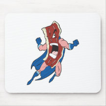 superhero bacon cartoon character mouse pads