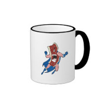 superhero bacon cartoon character mugs