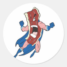 superhero bacon cartoon character stickers
