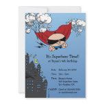 Superhero Birthday Party Invitation Card