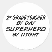 Superhero by Night Round Stickers