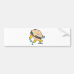 superhero cheeseburger hamburger character bumper sticker