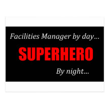 Superhero Facilities Manager Post Card
