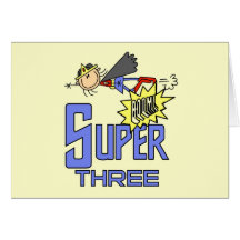 Superhero Girl 3rd Birthday Tshirts and Gifts Card