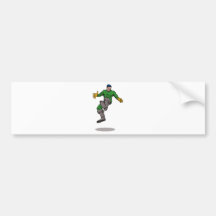 superhero male running punching cartoon bumper stickers