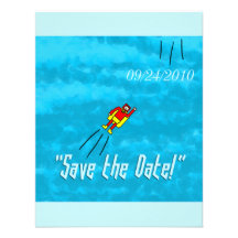 Superhero Wedding Save the Date Card - Blue Invitations