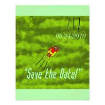 Superhero Wedding Save the Date Card - Green Custom Invites