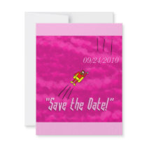 Superhero Wedding Save the Date Card - Pink Custom Invites