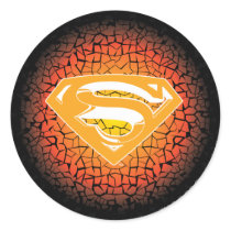 Superman Crackle Logo Round Sticker