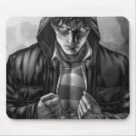 Superman Earth Cover - Black and White mousepads