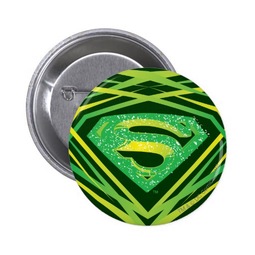 Superman Green Decorative Logo Buttons
