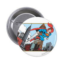 Superman & Skyscrapers Pinback Button
