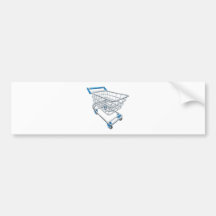Supermarket shopping cart trolley bumper stickers