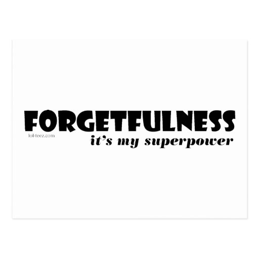 Superpower: Forgetfulness! Post Card