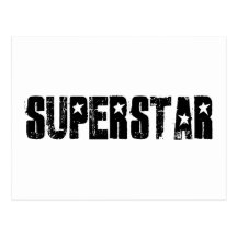 Superstar black post card