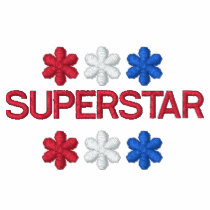 SUPERSTAR EMBROIDERED red white & blue embroidered shirts