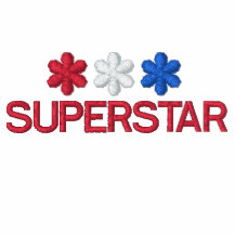 SUPERSTAR EMBROIDERED red white & blue Embroidered Hoody