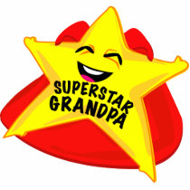 superstar grandpa funny photo  sculpture!