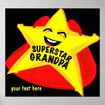superstar grandpa humourous father's day poster!