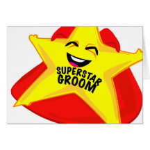 superstar groom humourous blank card!