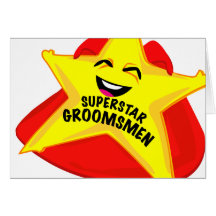 superstar groomsmen humourous blank card!