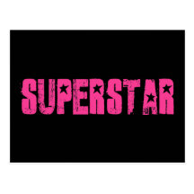 Superstar pink post card