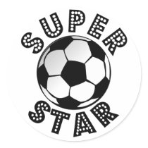 Superstar Soccer Round Stickers