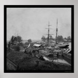 Supply Boats in White House Landing, VA 1862 posters