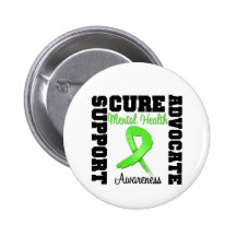 Support Advocate Cure - Mental Health Awareness Pinback Button