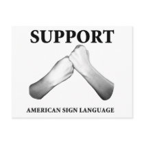 Support American Sign Language (front) Post Cards